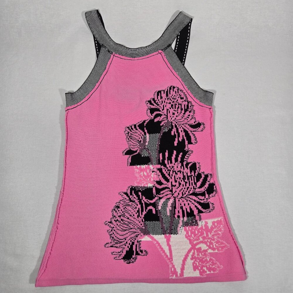 Y2K Vintage CACHE Cottagecore Pink Halter Strappy Slinky Knit Tank Top Size M. - Picture 11 of 17